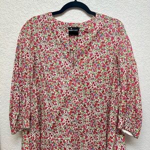 Pomander Place Floral Blouse - Red and Green